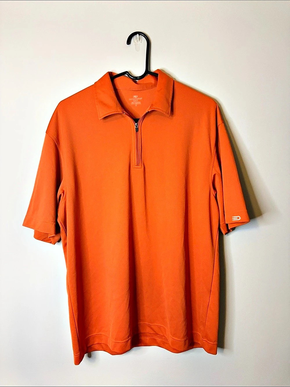 Dockers Men's Orange Quarter-Zip Polo Size M - Picture 1 of 5